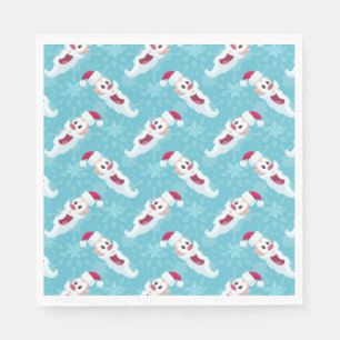 Christmas Santa Claus with snowflakes Paper Napkin