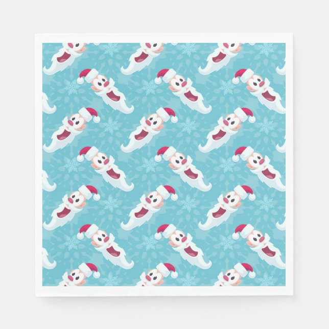 Christmas Santa Claus with snowflakes Paper  Napkin (Front)