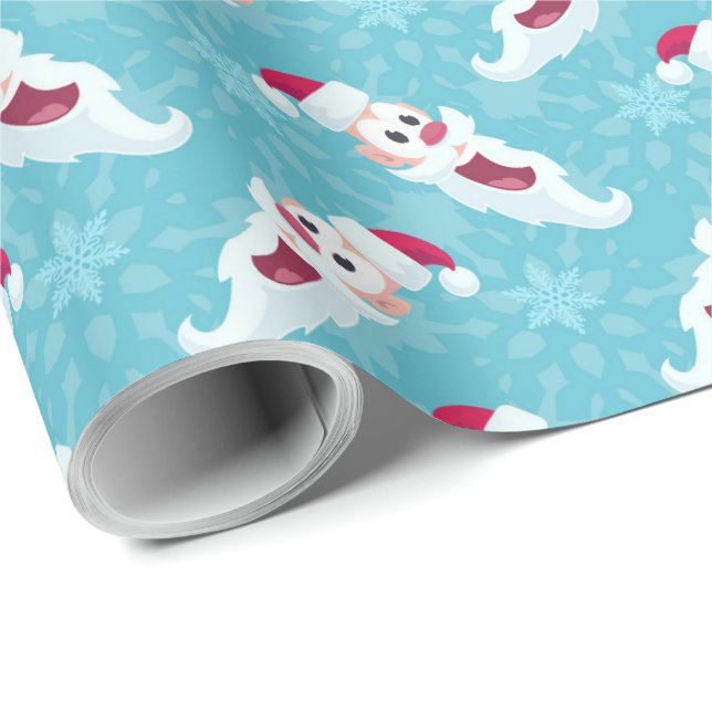 Christmas Santa Claus with snowflakes  Wrapping Paper (Roll Corner)