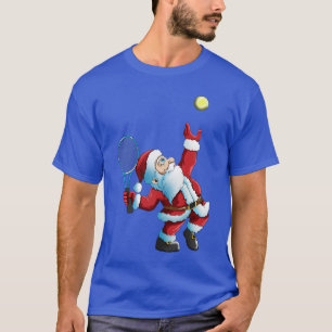 Christmas Santa Clausennis Gameennis Racket friend T-Shirt
