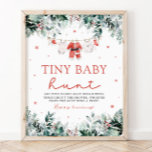 Christmas Santa Clothes Baby Shower Tiny Baby Hunt Poster<br><div class="desc">The Red Christmas Santa Baby Clothes Baby Shower Tiny Baby Hunt Game is the perfect mix of holiday charm and playful fun for your celebration! With a festive design featuring red berries, snowflakes, winter eucalyptus greenery, and an adorable clothesline of Santa-inspired baby clothes, this game invites guests to join in...</div>