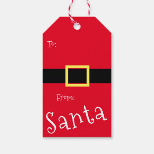 Christmas Santa coat red Gift Tags