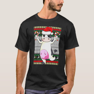 Christmas Santa Cow Xmas T-Shirt