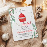 Christmas Santa Cupcake Onederful First Birthday I