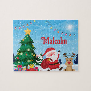 Christmas Santa Custom Child Name Puzzle 