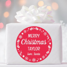 Christmas Santa Custom Name Red