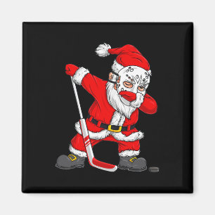 Christmas Santa Dabbing Hockey Player Boys Kids Da Magnet