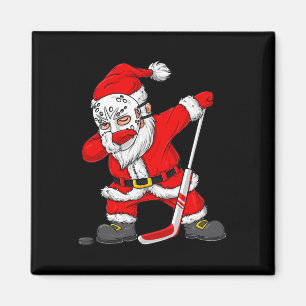 Christmas Santa Dabbing Hockey Player Boys Kids Da Magnet
