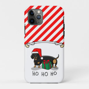 Christmas Santa Dachshund (S black & tan) Cute Case-Mate iPhone Case