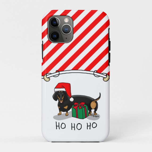 Christmas Santa Dachshund (S black & tan) Cute Case-Mate iPhone Case (Back)