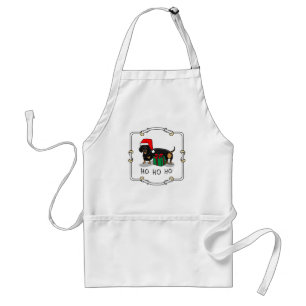 Christmas Santa Dachshund (S black & tan) Cute Standard Apron