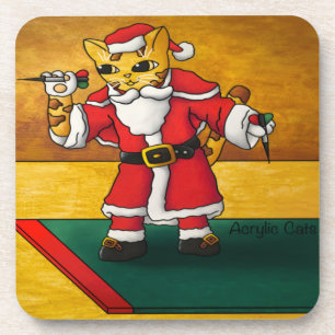 Christmas Santa Darts Cat Coaster