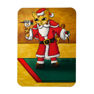 Christmas Santa Darts Cat Magnet