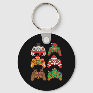 Christmas Santa deer gaming controllers Boys kids Key Ring