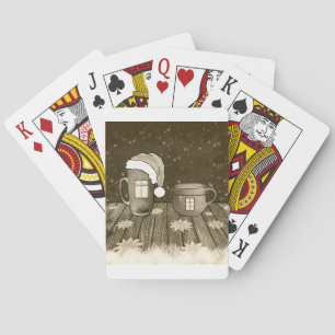 Christmas Santa Digital Art Winter Snow Destiny Playing Cards