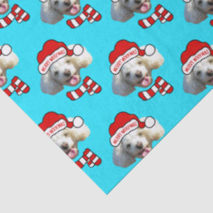 Christmas Santa Dog Custom Photo Pattern Tissue Paper