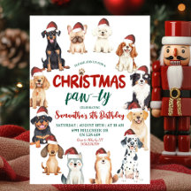 Christmas Santa Dog Lovers Theme Birthday Paw-ty