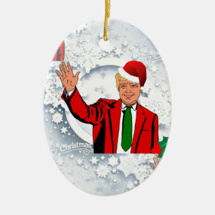 christmas santa donald trump ceramic tree decoration