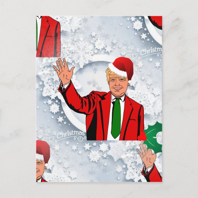 christmas santa donald trump holiday postcard (Front)