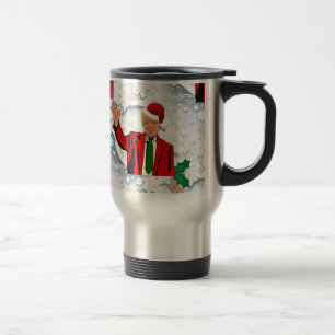 christmas santa donald trump travel mug
