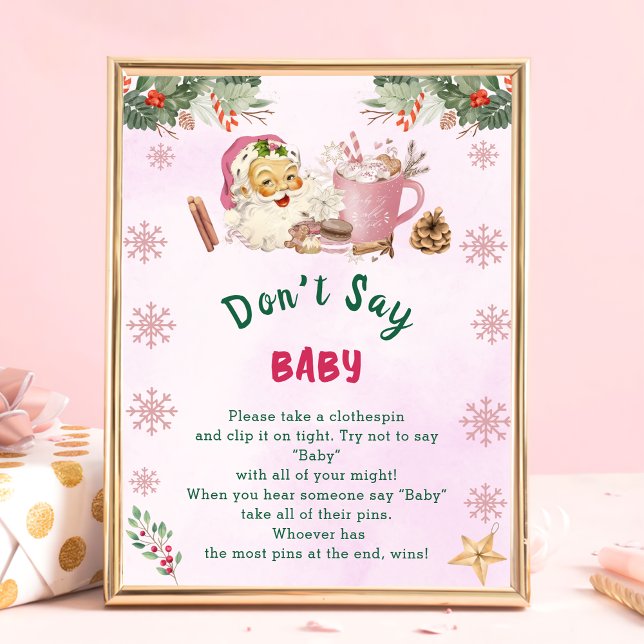 Christmas Santa "Don't Say Baby" Baby Shower Game  Poster (Creator Uploaded)