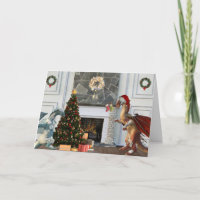 Christmas Santa Dragon Family Scene