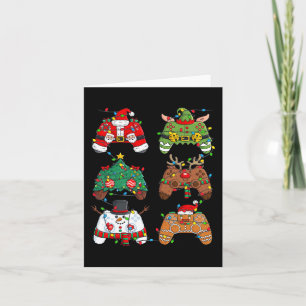 Christmas Santa Elf Lights Gaming Controllers Xmas Card