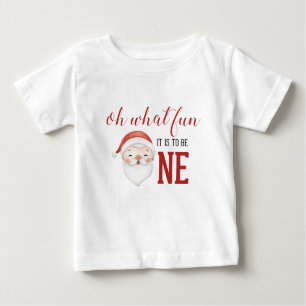 Christmas Santa First Birthday Baby T-Shirt