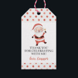 Christmas Santa First Birthday Favour Gift Tags<br><div class="desc">Christmas Santa first birthday party favour tags.</div>