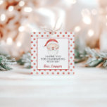 Christmas Santa First Birthday Favour Tags<br><div class="desc">Christmas Santa first birthday favour tags with watercolor santa and red polka dots.</div>