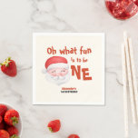 Christmas Santa First Birthday Napkin<br><div class="desc">Enhance your little one's first birthday celebration with our Christmas Santa First Birthday Napkins. These delightful napkins are designed to bring the enchantment of Christmas and the joy of a first birthday to your table. The Santa-themed design and cheerful colours will create a festive atmosphere that will be remembered by...</div>