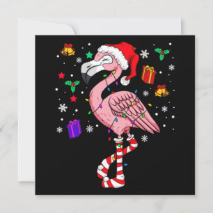 Christmas Santa Flamingo Lover Funny Classic Card