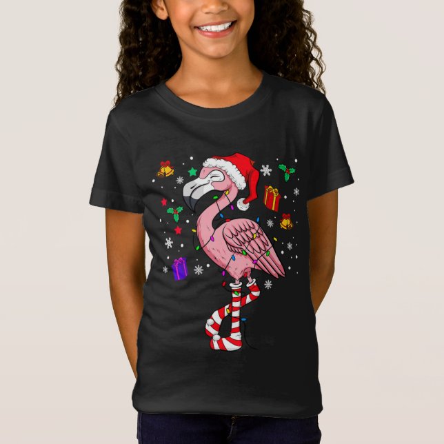 Christmas Santa Flamingo Lover Funny Classic T-Shirt (Front)