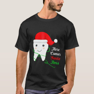 Christmas Santa Floss Dental Hygienists Dentist T-Shirt