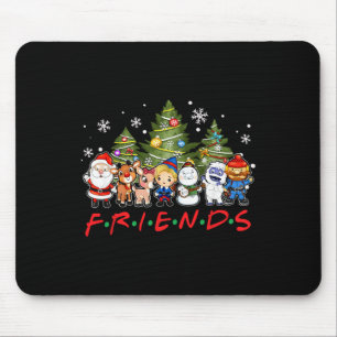 Christmas Santa Friends Reindeer Snowman Family Xm Mouse Pad