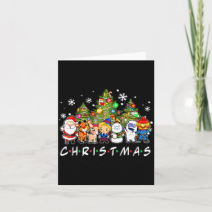 Christmas Santa Friends Rudolph Snowman Family Xma Card