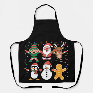 Christmas Santa Friends Xmas Family Holiday Apron