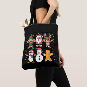 Christmas Santa Friends Xmas Family Holiday Tote Bag