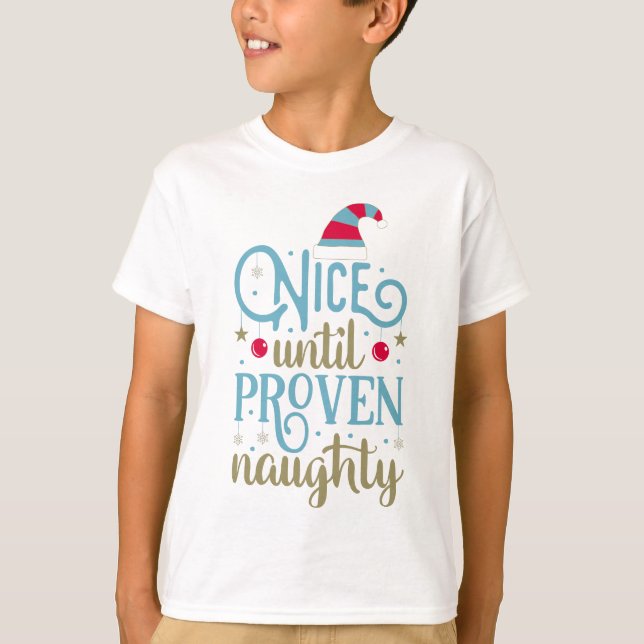 Christmas Santa Funny Saying Humour Typography T-Shirt (Front)