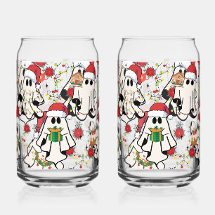 Christmas Santa Ghost Glass Cups