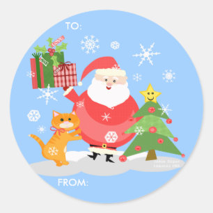 Christmas Santa Gift Tag Stickers
