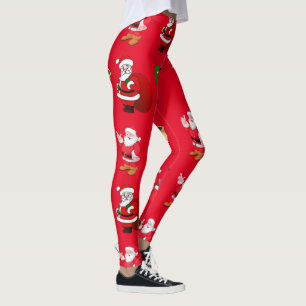 Christmas Santa Gifts & Presents Red Leggings