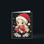 Christmas Santa Girl Coffee Flower Kids Santa Wome Card<br><div class="desc">Christmas Santa Girl Coffee Flower Kids Santa Women Xmas</div>