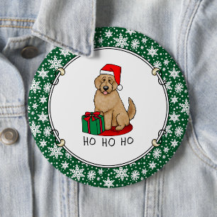 Christmas Santa Goldendoodle (golden red) Dog Cute 6 Cm Round Badge