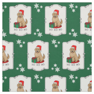 Christmas Santa Goldendoodle (golden red) Dog Cute Fabric