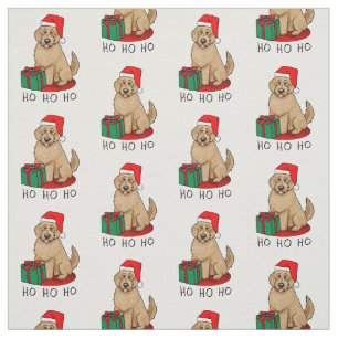 Christmas Santa Goldendoodle (golden red) Dog Cute Fabric