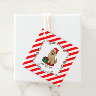 Christmas Santa Goldendoodle (golden red) Dog Cute Favour Tags
