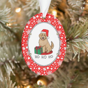 Christmas Santa Goldendoodle (golden red) Dog Cute Ornament