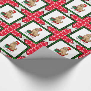 Christmas Santa Goldendoodle (golden red) Dog Cute Wrapping Paper