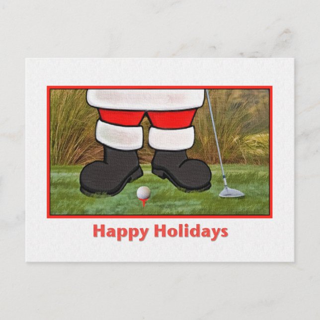 Christmas, Santa Golfer, Postcard (Front)